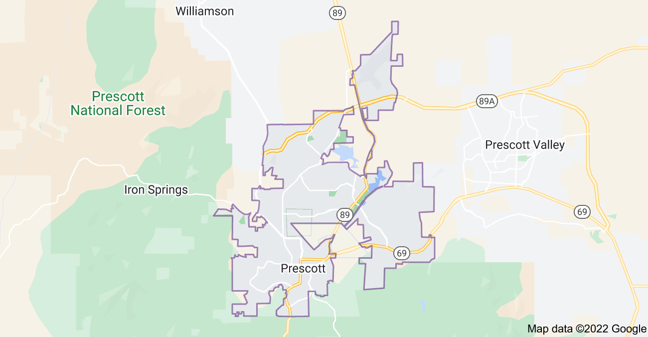 Map of Prescott, AZ