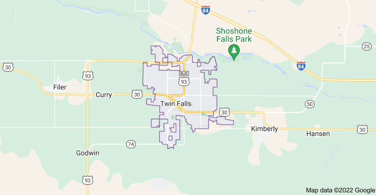 Map of Twin Falls, ID