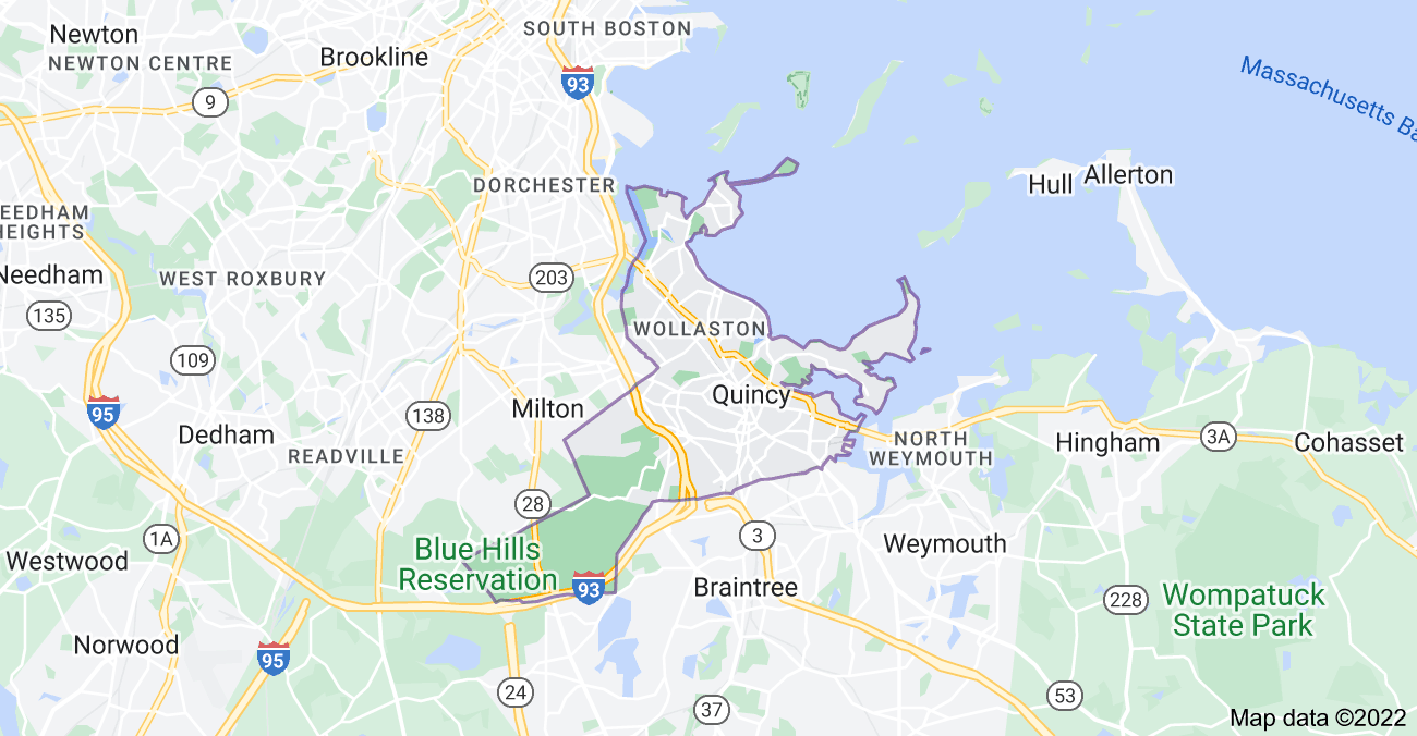 Map of Quincy, MA