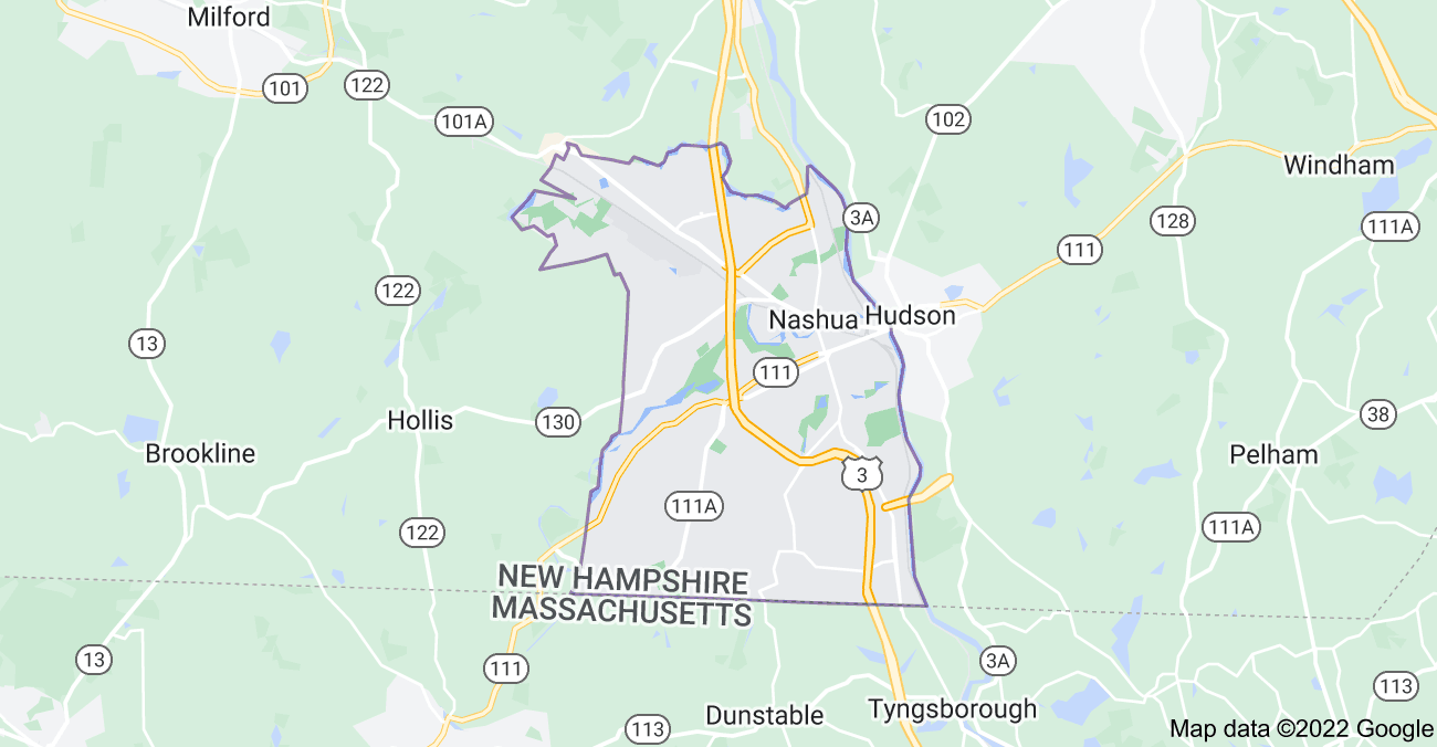 Map of Nashua, NH