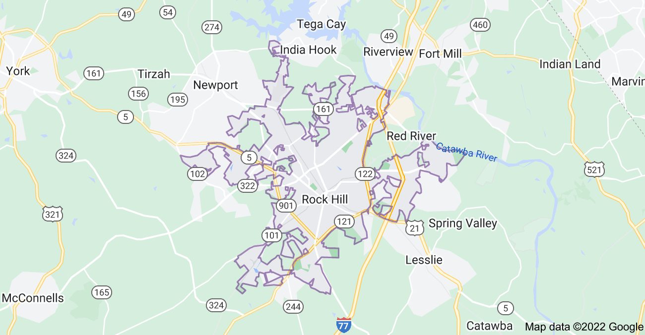 Map of Rock Hill, SC