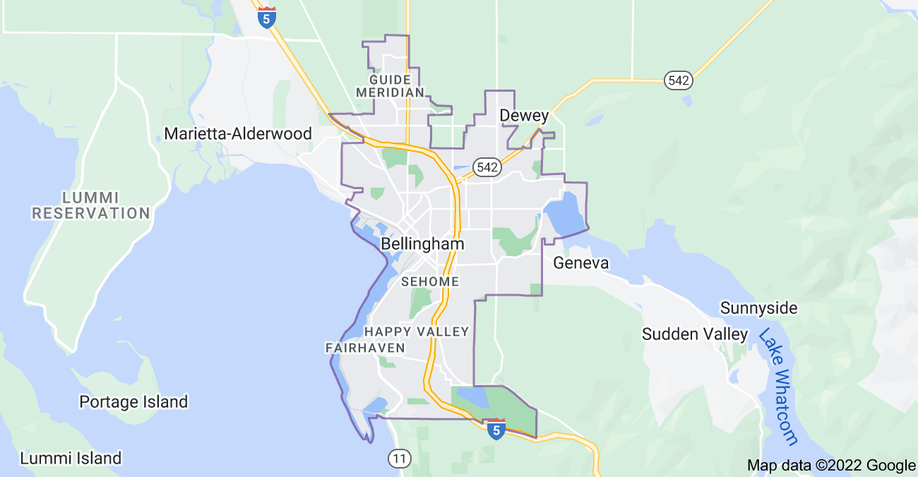 Map of Bellingham, WA