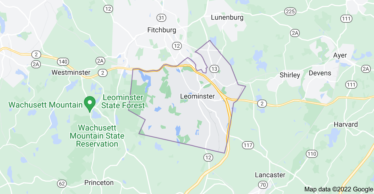 Map of Leominster, MA