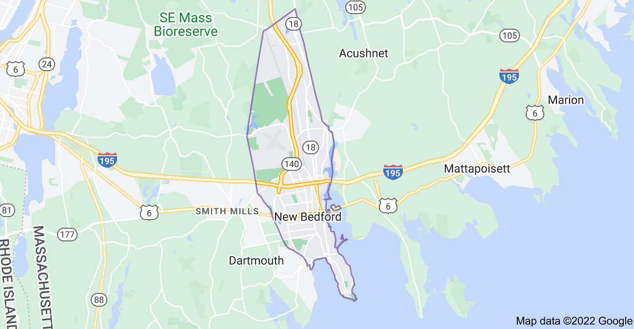 Map of New Bedford, MA