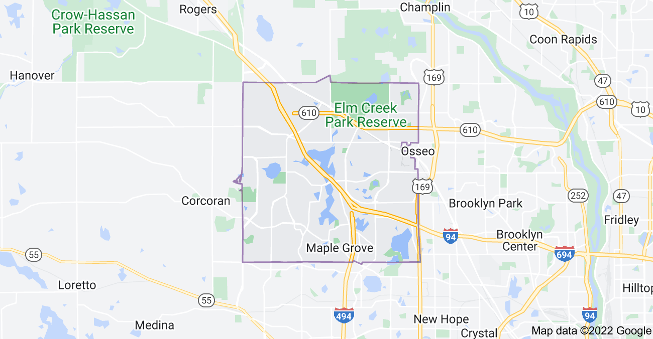 Map of Maple Grove, MN