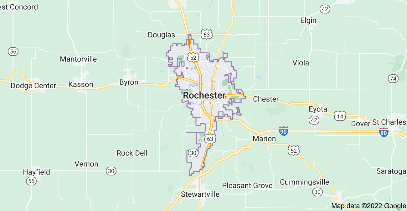 Map of Rochester, MN