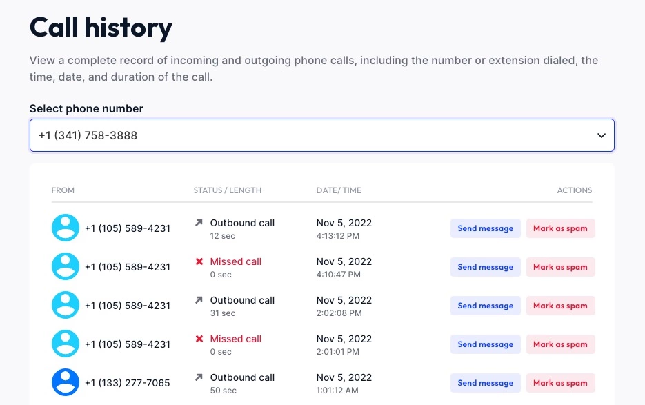 Call History with Community Phone