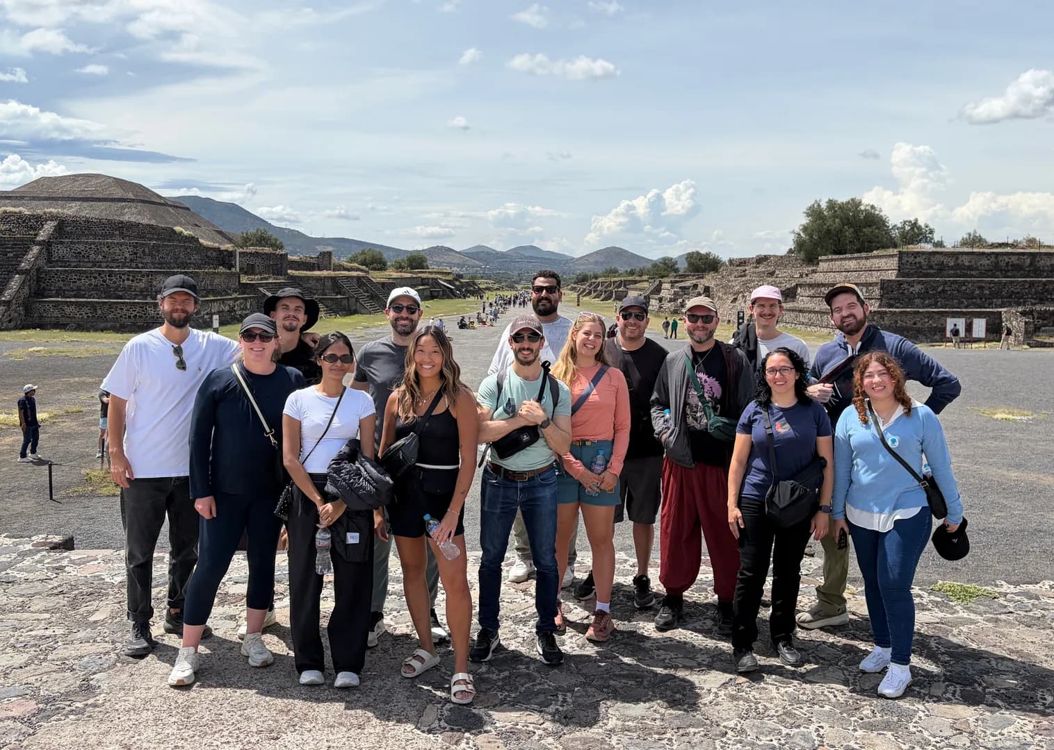 The Community Phone team at the Teotihuacan pyramids in Mexico