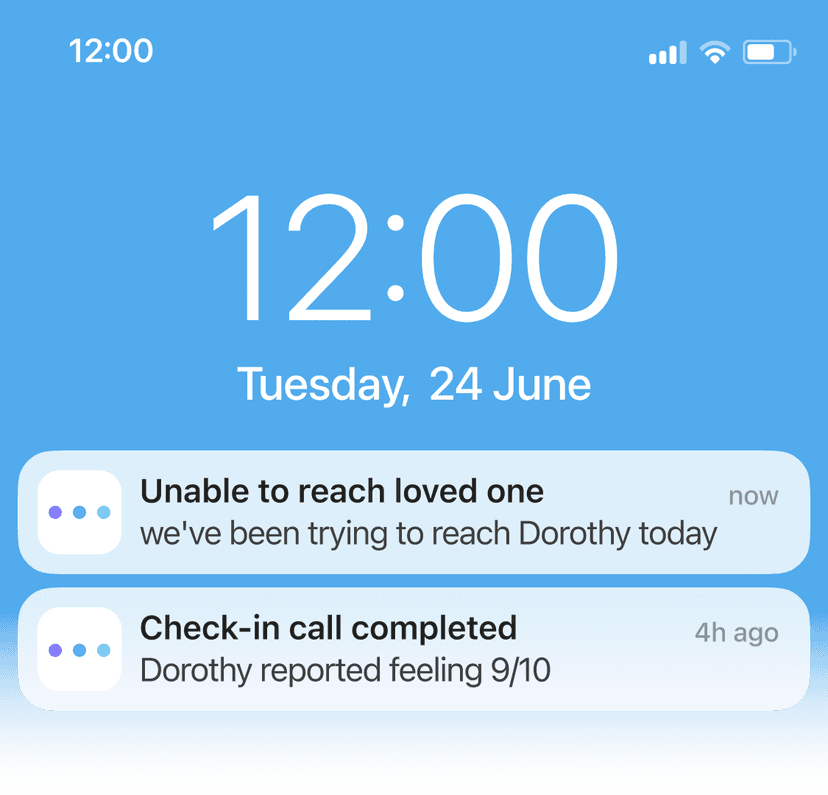 Check-in call missed
