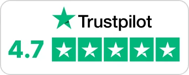 Trustpilot, rated 4.7 out of 5