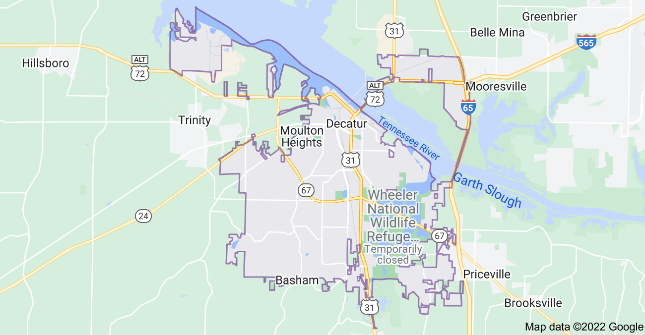 Map of Decatur, AL