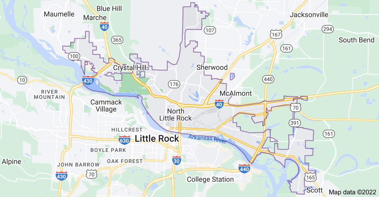 Map of North Little Rock, AR