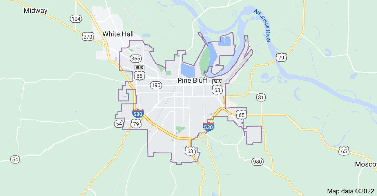 Map of Pine Bluff, AR