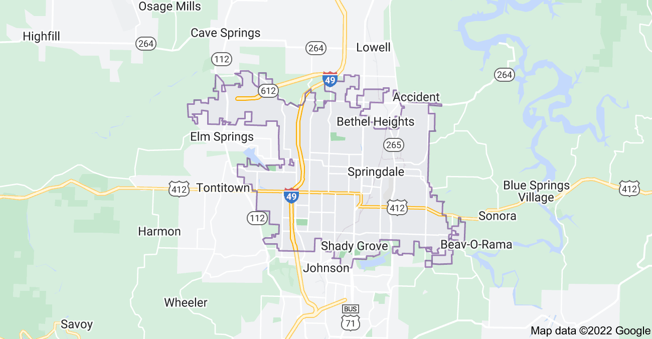 Map of Springdale, AR