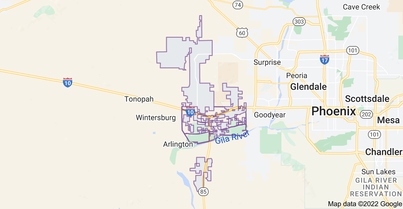 Map of Buckeye, AZ
