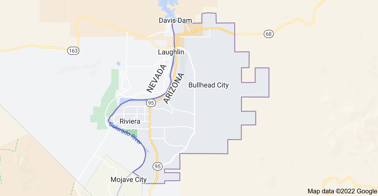 Map of Bullhead City, AZ
