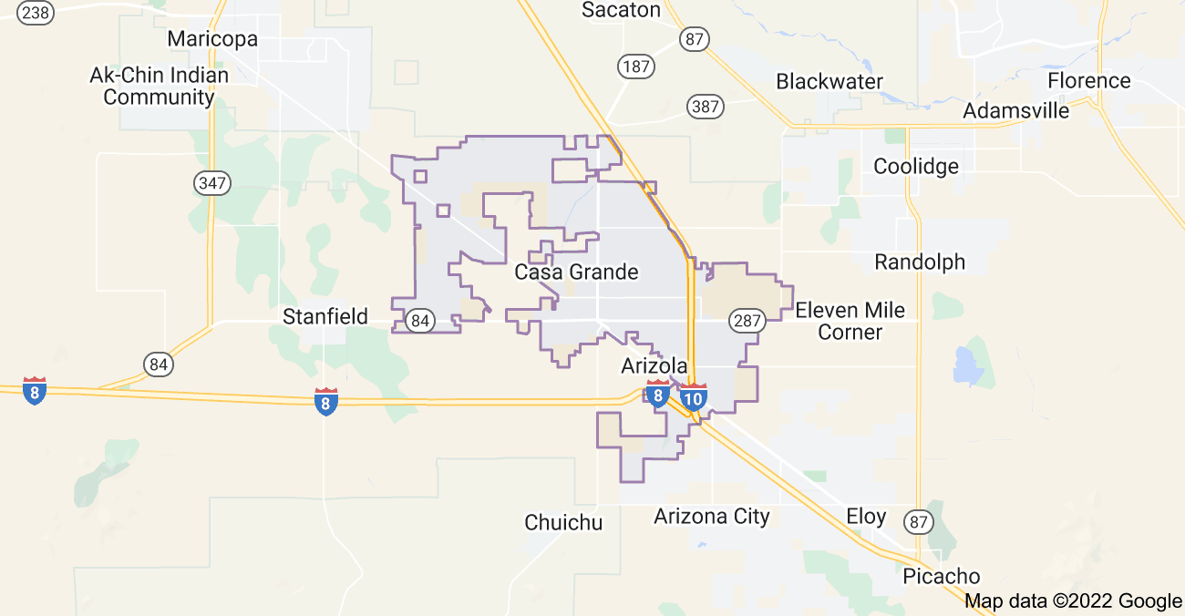 Map of Casa Grande, AZ