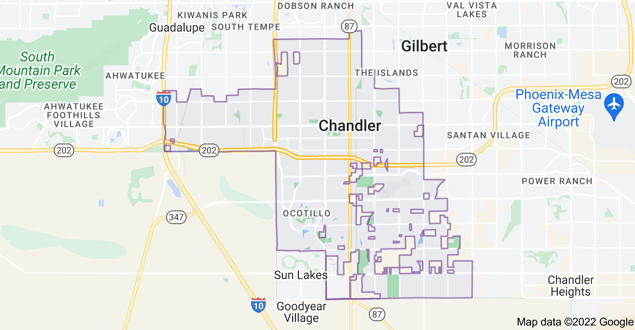 Map of Chandler, AZ
