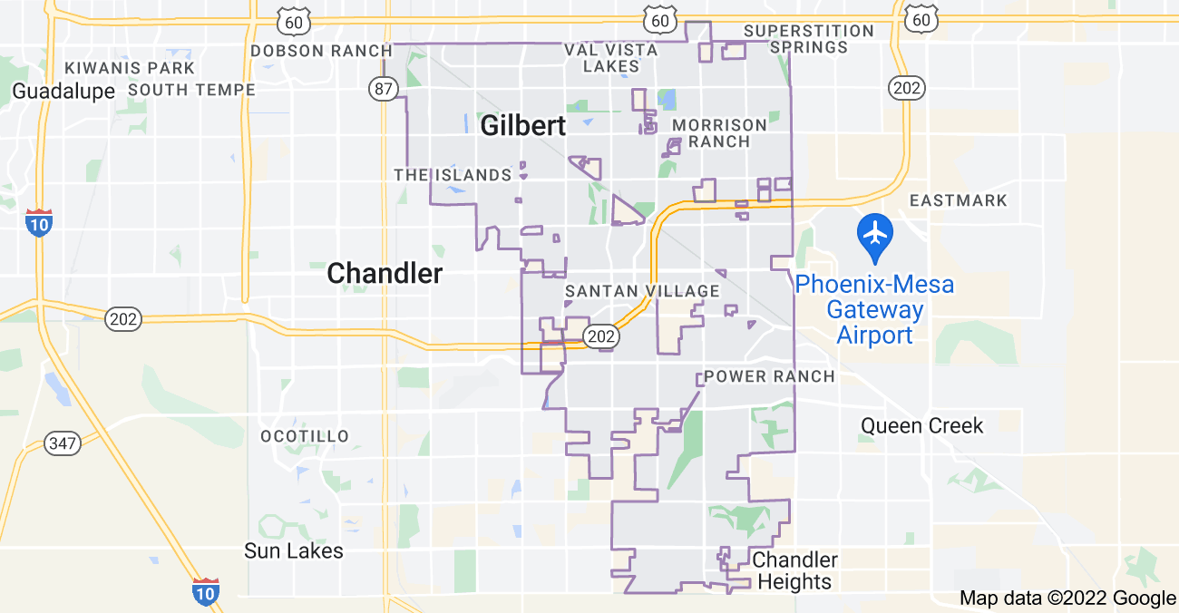 Map of Gilbert, AZ