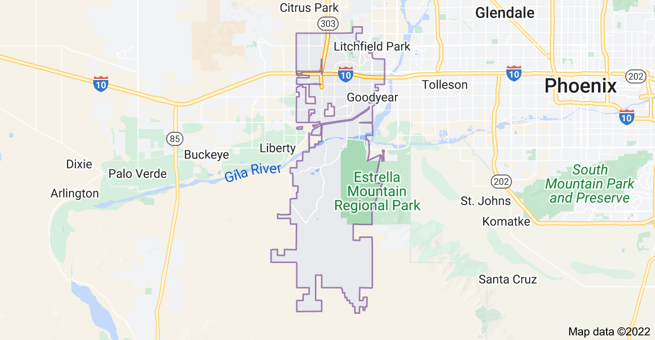 Map of Goodyear, AZ