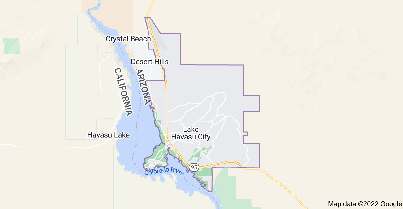 Map of Lake Havasu City, AZ