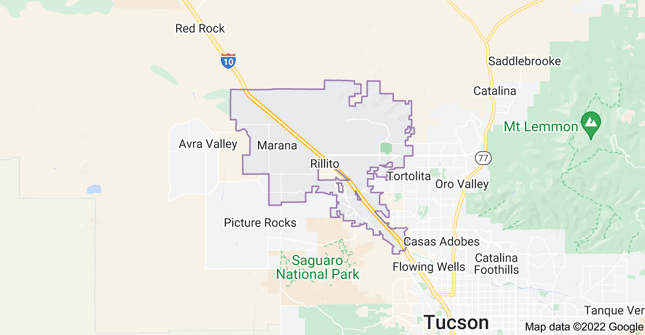 Map of Marana, AZ