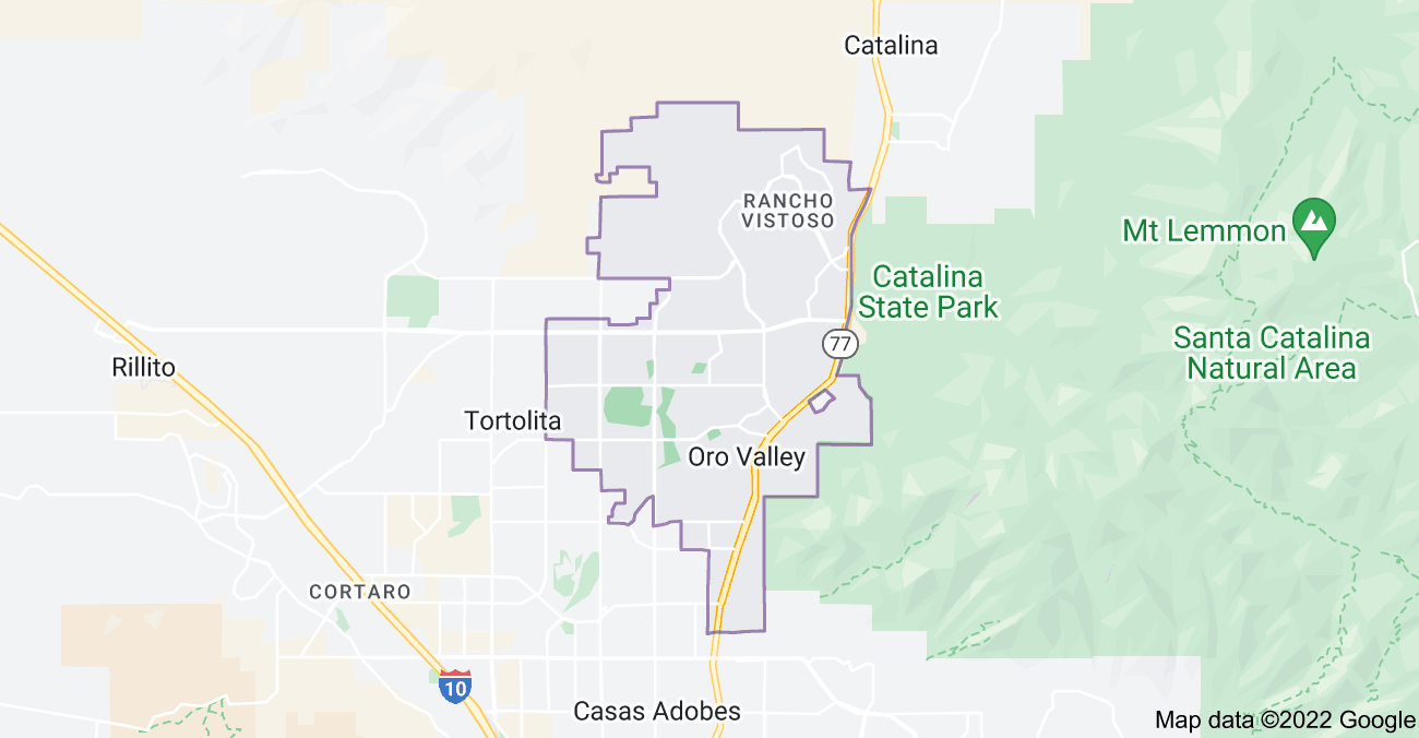 Map of Oro Valley, AZ
