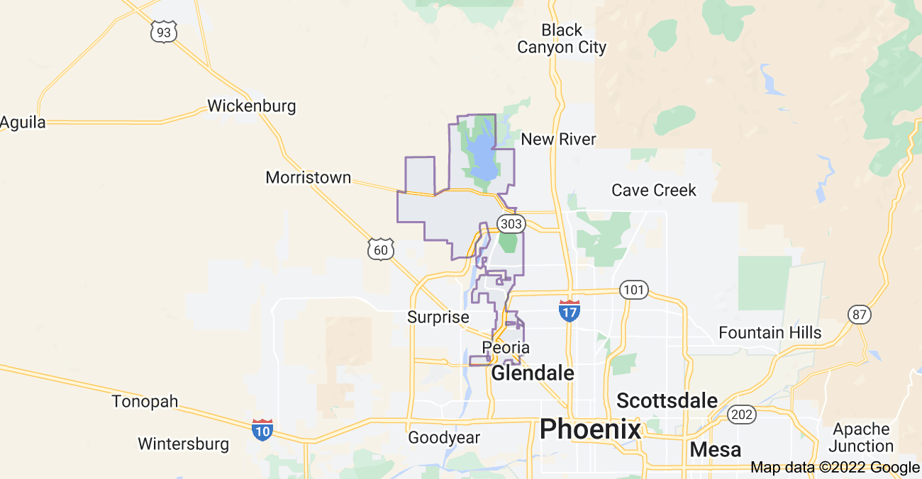 Map of Peoria, AZ