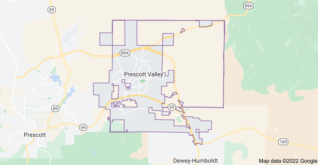 Map of Prescott Valley, AZ