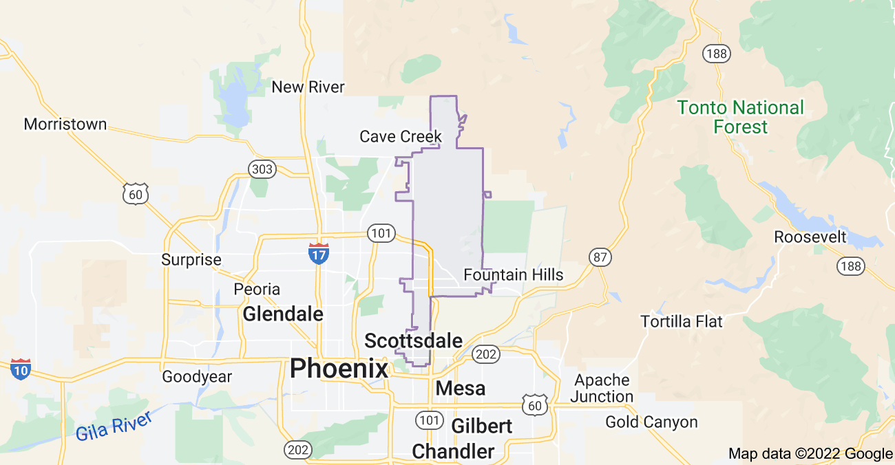 Map of Scottsdale, AZ