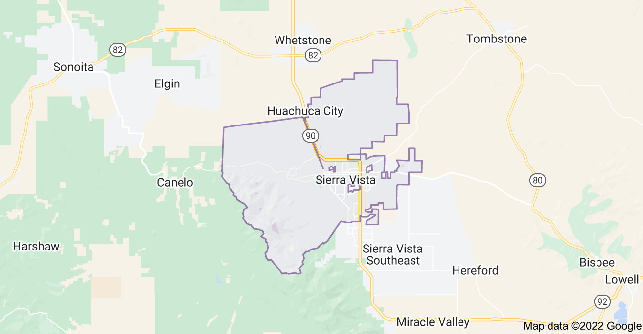 Map of Sierra Vista, AZ