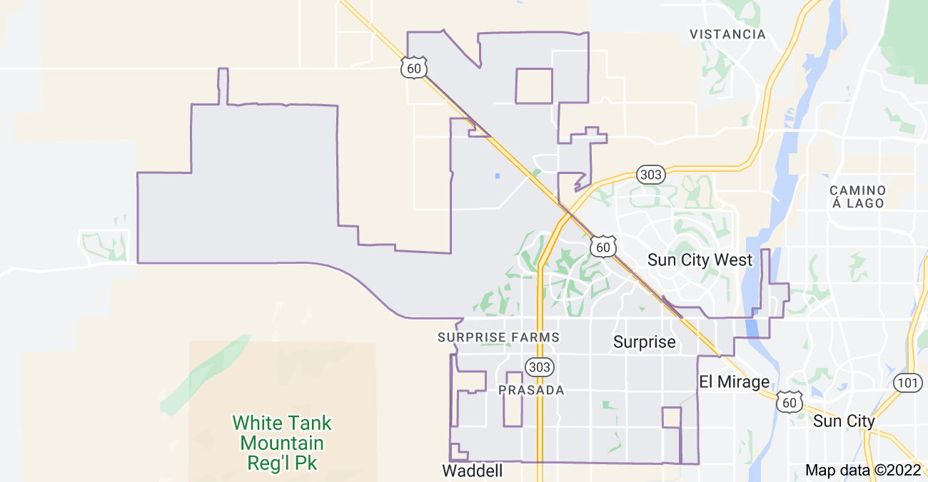 Map of Surprise, AZ