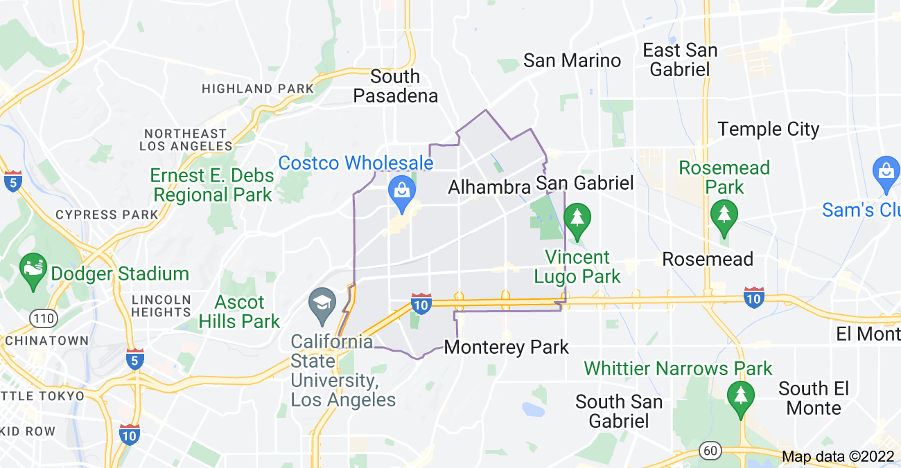 Map of Alhambra, CA