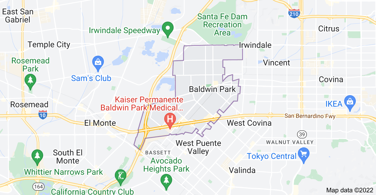 Map of Baldwin Park, CA