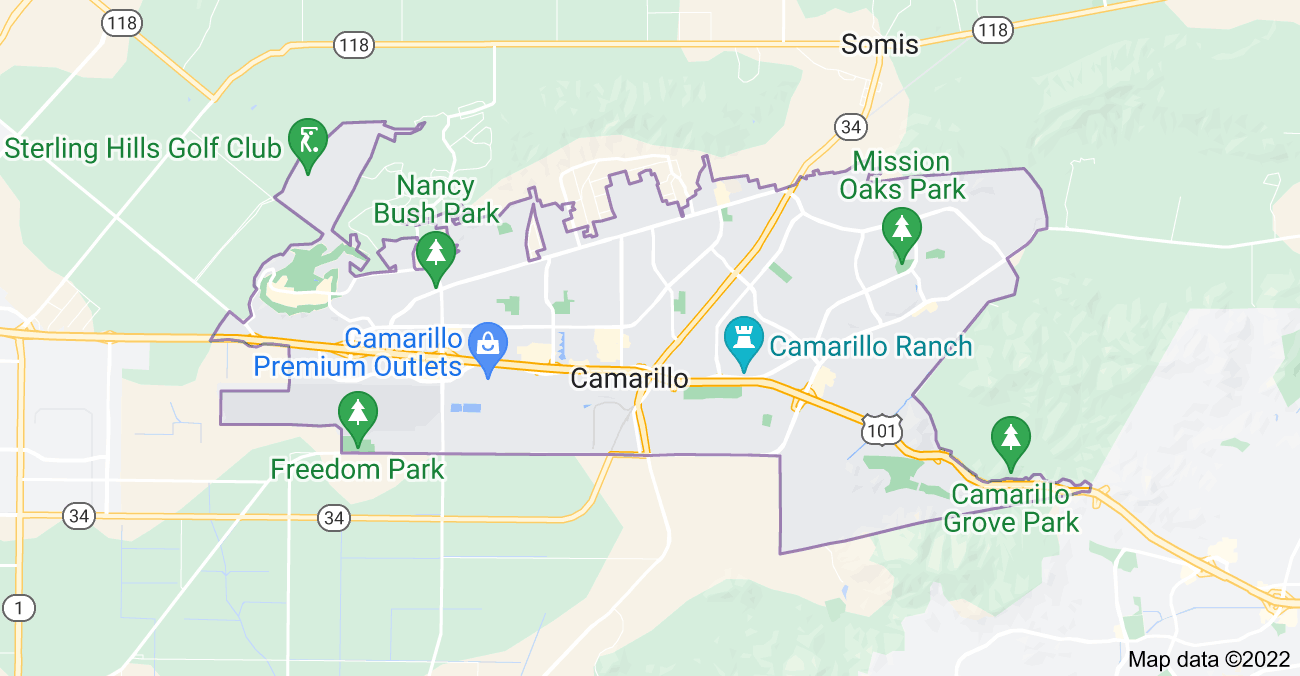 Map of Camarillo, CA