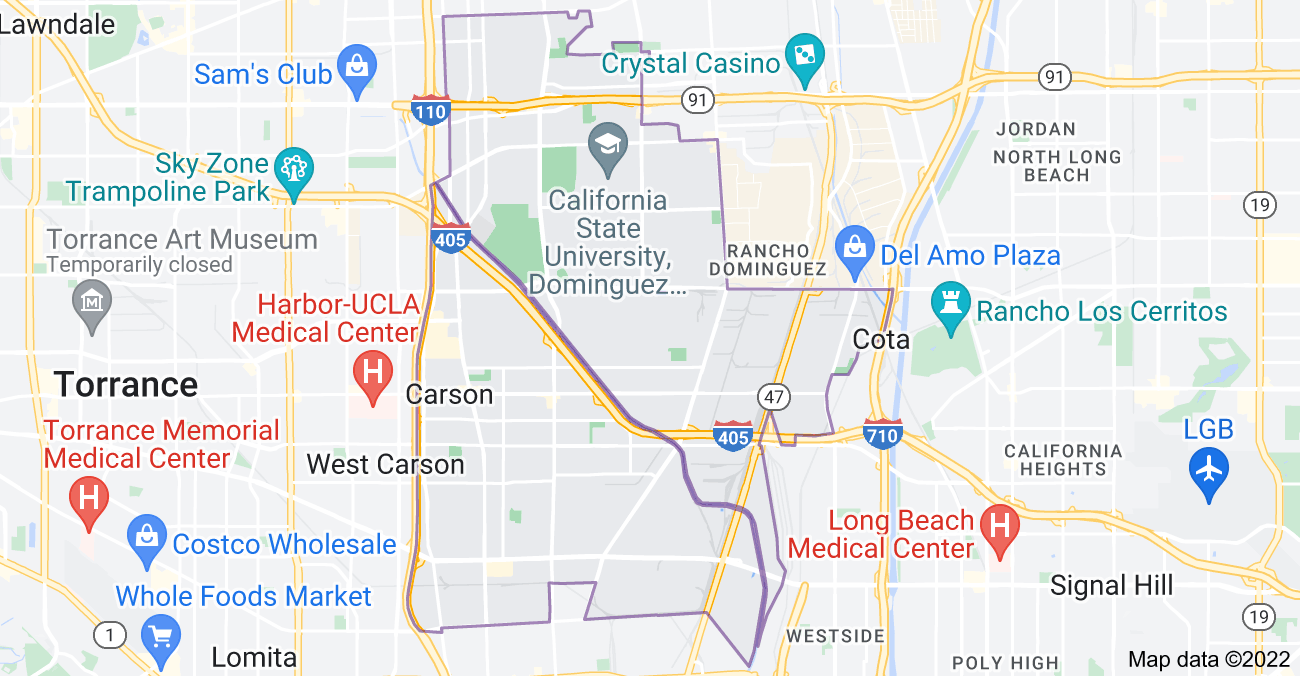 Map of Carson, CA