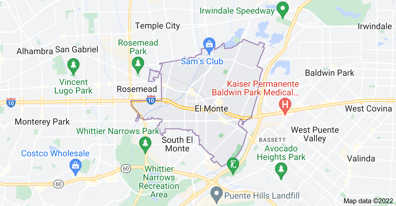 Map of El Monte, CA
