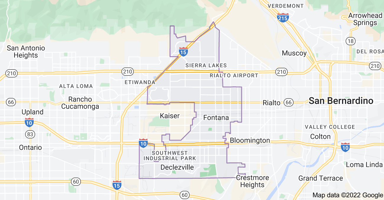 Map of Fontana, CA