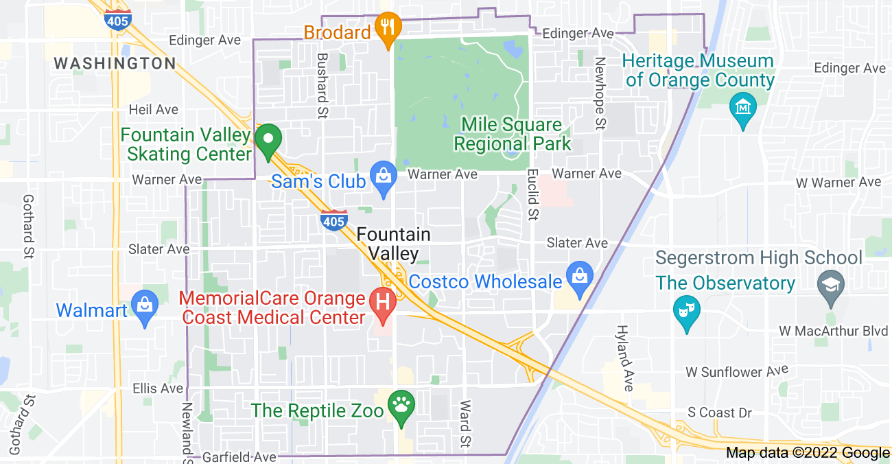 Map of Fountain Valley, CA