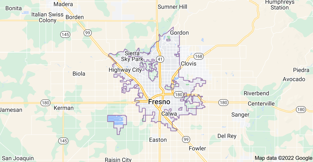 Map of Fresno, CA