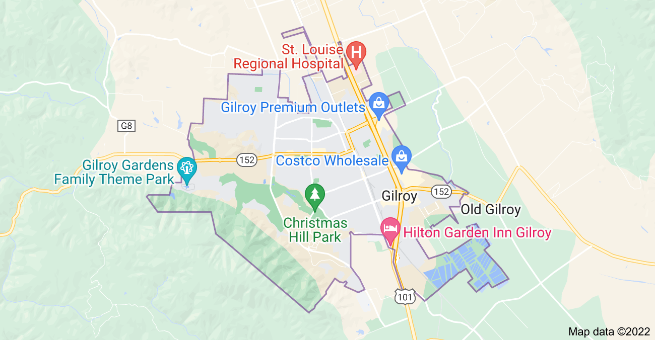 Map of Gilroy, CA