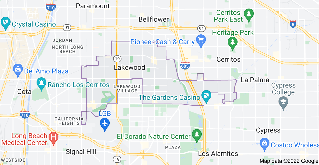 Map of Lakewood, CA