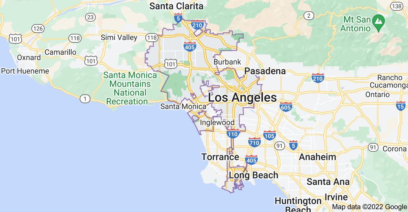Map of Los Angeles, CA