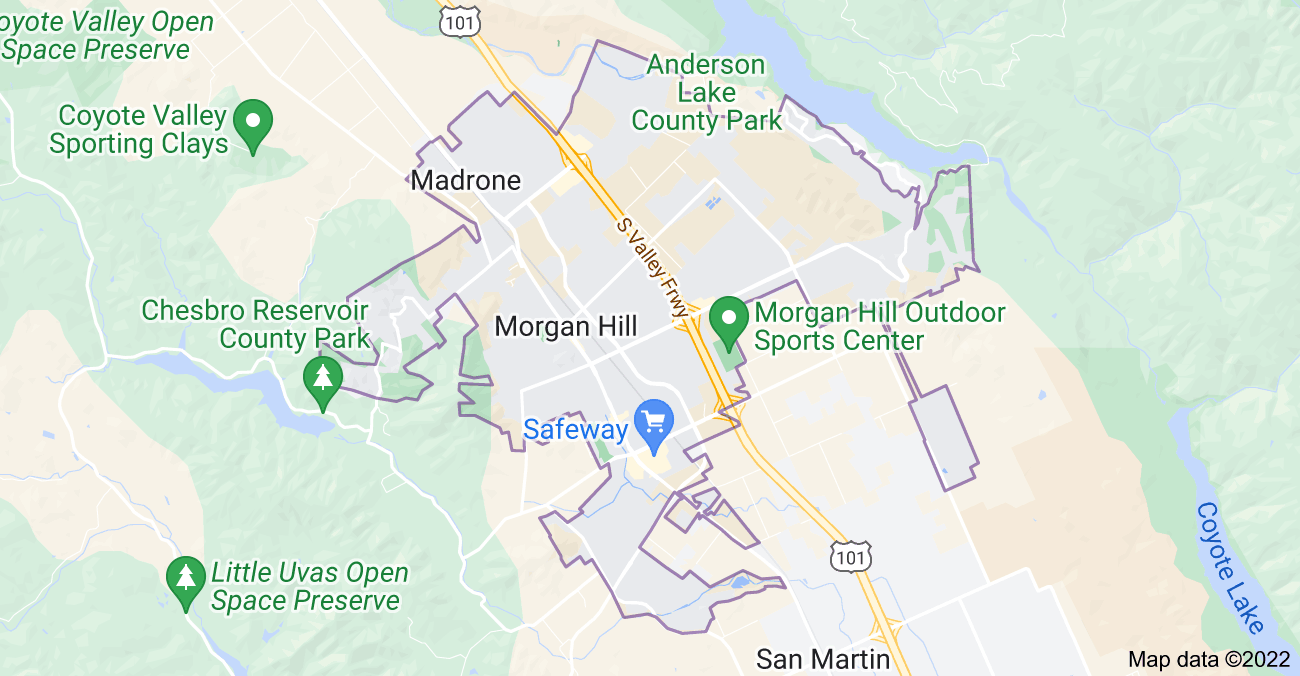 Map of Morgan Hill, CA
