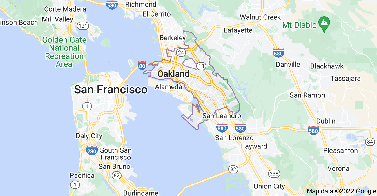 Map of Oakland, CA