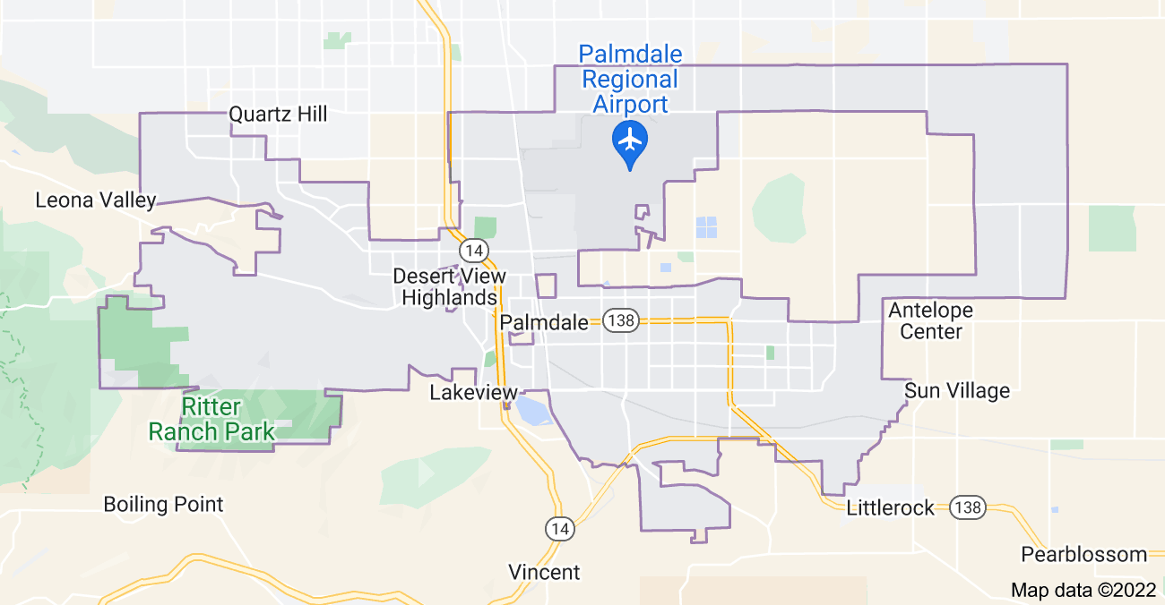 Map of Palmdale, CA