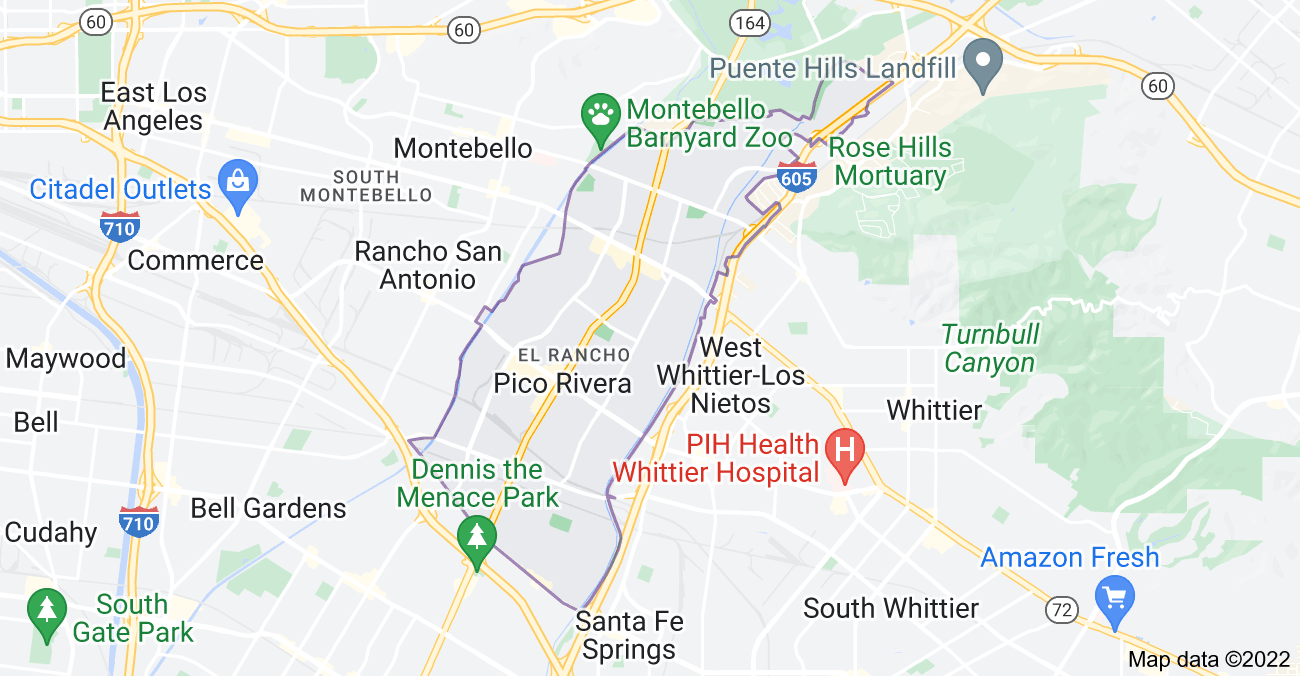 Map of Pico Rivera, CA
