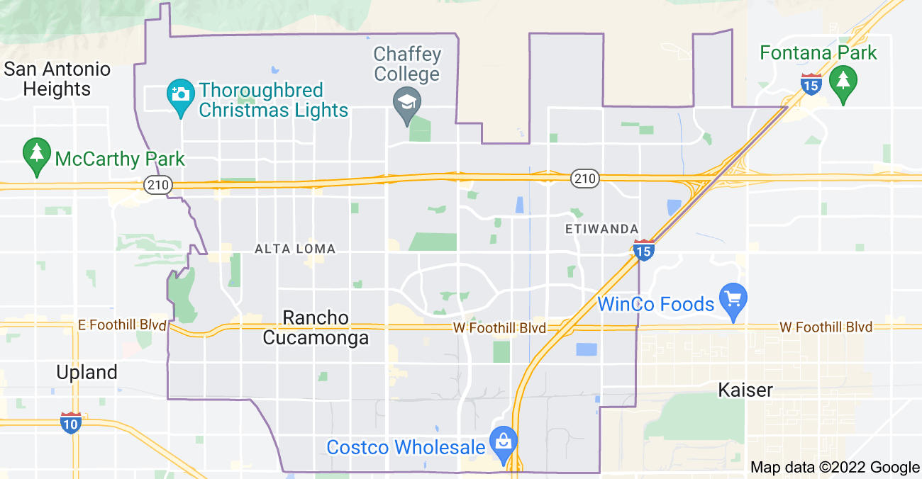 Map of Rancho Cucamonga, CA