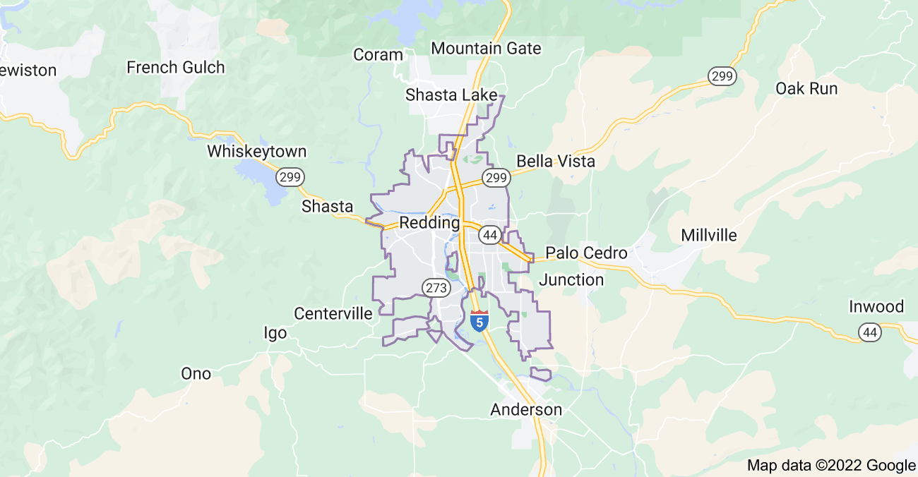 Map of Redding, CA