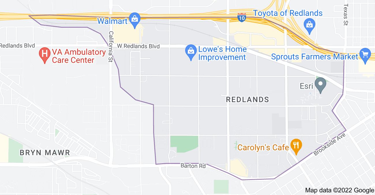 Map of Redlands, CA